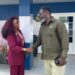 Monrovia Mayor John-Charuk Siafa meets Golden Touch Corporation CEO during tour of Compliance Center.