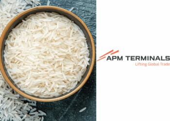 Cargo handling operations at the Freeport of Monrovia illustrating rice discharge improvements