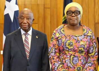 President Boakai and minister of foreign affairs Sara Beysolow Nyanti