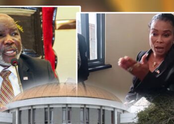 Speaker Richard Koon and lawmakers during a tense House session that ended abruptly amid a dispute over Camp Ramrod eviction notices.