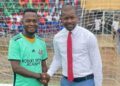 Robert Wuo Freahn and Mustapha Raji during football engagement in Paynesville