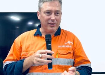 ArcelorMittal Liberia CEO speaking during staff training session in Monrovia
