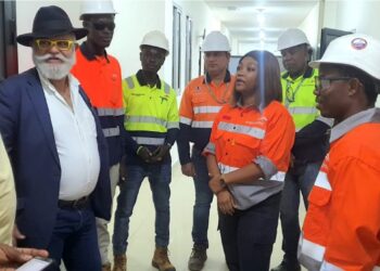 ArcelorMittal mining chief Kleber Silva touring Yekepa Hospital in Nimba County