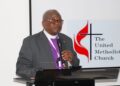 Bishop Samuel J. Quire Jr. delivering Episcopal Address at Liberia Annual Conference