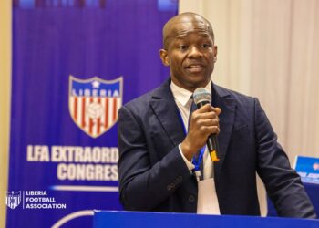 LFA President Mustapha Raji addresses Extraordinary Congress in Congo Town