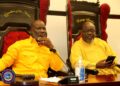 Liberian lawmakers dressed in yellow in session