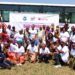 Campaigners, survivors and community leaders pose at the launch of the Born Perfect Stay Perfect anti-FGM awareness caravan in Liberia.