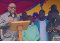 Samuel D. Tweah Jr. speaking at memorial event in Monrovia