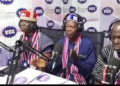 Nimba County traditional leaders speaking during Voice of Gompa radio broadcast