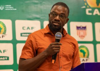 SWAL President Varmah Kamara addresses a sports media gathering ahead of AIPS Africa Congress.