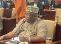 Representative Bernard Blue Benson during a House session in Monrovia.
