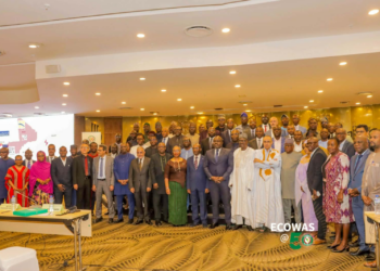 Delegates pose for a group photo during the West African Power Pool General Assembly in Lomé, where regional electricity integration was discussed.