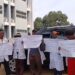 Liberian nurse anesthetists protest delayed salary policy at Capitol Hill in Monrovia.
