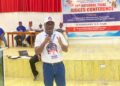 Judge Ousman F. Feika speaks at Trial Judges Association conference in Ganta