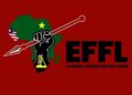 Logo of the Economic Freedom Fighters of Liberia amid a party statement on corruption allegations and political targeting.