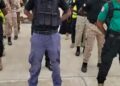 Men in formation during activities linked to the National Fula Security group in Liberia