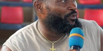 Liberia Basketball Association officials during the announcement of the 2026 basketball league season at SKD Gymnasium.