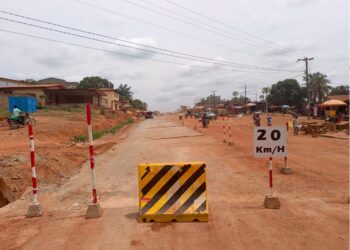 Lofa Parking road construction Bong County Liberia dust conditions