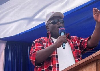 Senator Saah Joseph speaking at PAP convention in Bentol City