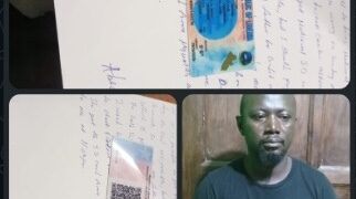 Suspect linked to alleged production of fraudulent National Identification Cards in Weala, Margibi County.