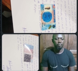 Suspect linked to alleged production of fraudulent National Identification Cards in Weala, Margibi County.