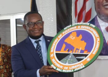 Bill Jones during handover ceremony as Deputy Minister at Liberia’s Ministry of Finance and Development Planning