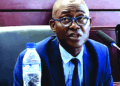 Cllr. Finley Karngar during a public hearing amid corruption allegations in Liberia.