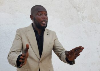 Alvin Wesseh speaking during interview on Liberia political and security issues