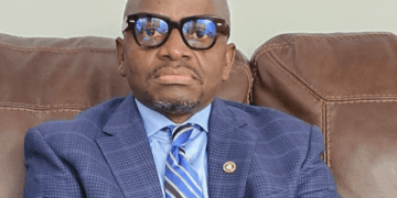 ALJA President Joey Kennedy speaking about the Liberia–Guinea border tensions.