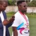 Mustapha Raji and Cassell Kuoh during football event in Liberia