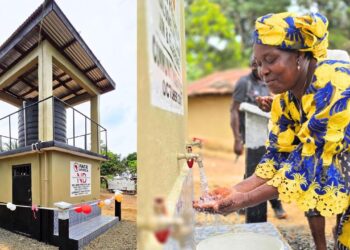 Solar-powered water tower and sanitation facilities dedicated by FACE Africa in Bentol, Montserrado County to improve safe water and hygiene access.