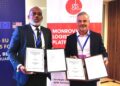 Officials from APM Terminals Liberia and GLS Group display signed agreements launching Liberia’s first Export Processing Center.