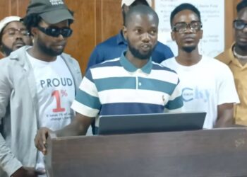 Members of the ANC Youth Congress present their State of the Youth Report criticizing Liberia’s planned 15 percent VAT policy.