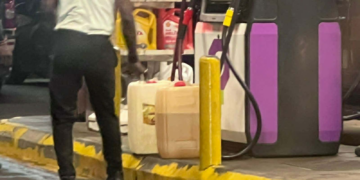Fuel pumps at a petrol station in Liberia amid a government decision to increase diesel prices.