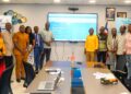 Officials of the National Fisheries and Aquaculture Authority during the launch of the redesigned NaFAA website in Monrovia.