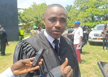 Attorney Abraham Godsent Wheon discussing legal issues related to the Liberia Football Association eligibility dispute.