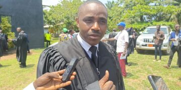 Attorney Abraham Godsent Wheon discussing legal issues related to the Liberia Football Association eligibility dispute.