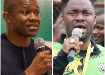 Cassell Kuoh and Mustapha Raji amid the Liberia Football Association presidential election dispute.