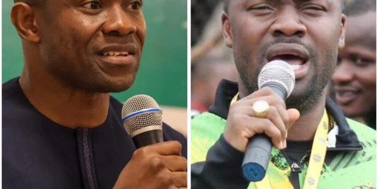 Cassell Kuoh and Mustapha Raji amid the Liberia Football Association presidential election dispute.