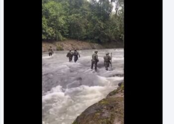 Screenshot of viral video falsely claiming Guinean soldiers crossed into Liberia.