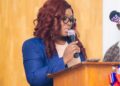 Liberia Youth and Sports Minister speaking at official event