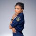 Portrait of Mariam Francis, Liberia National Police officer, highlighting women’s leadership in the security sector