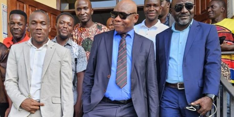 Samuel Tweah during court proceedings in economic sabotage trial