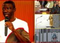 Composite image showing justice symbol, House proceedings, and Rep. Yekeh Kolubah amid expulsion controversy