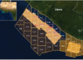 Map showing Liberia offshore oil blocks and exploration areas