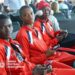 Liberia youth football players at airport departing for England tour