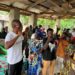 Yekeh Kolubah speaking to community members during Bong County visit