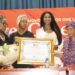 Ellen Johnson Sirleaf and youth leaders at intergenerational dialogue in Monrovia