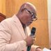 Liberian lawmaker speaks during debate on House expansion proposal