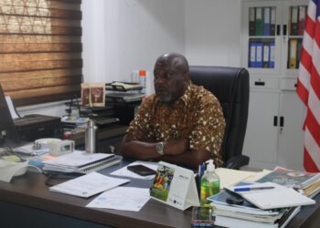 LACRA Director General Saryee at meeting with global shipping companies in Monrovia